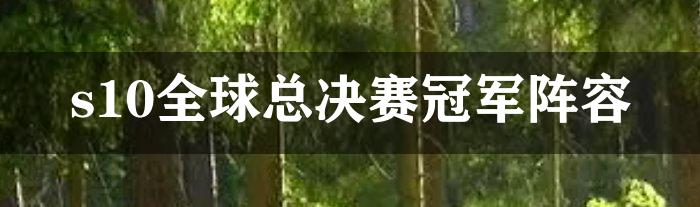 s10全球总决赛冠军阵容