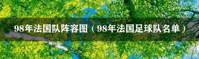 98年法国队阵容图（98年法国足球队名单）