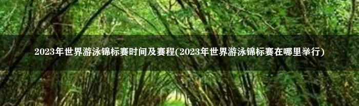 2023年世界游泳锦标赛时间及赛程(2023年世界游泳锦标赛在哪里举行)